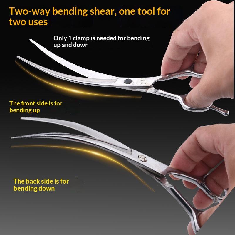 Grooming Scissors - กรรไกรตัดแต่งขนสัตว์เลี้ยงแบบมืออาชีพ 1 ชิ้น กรรไกรโค้งสำหรับตัดแต่งขนสัตว์เลี้ยง อุปกรณ์ตัดแต่งขนสุนัข เครื่องตัดขนสัตว์เลี้ยง