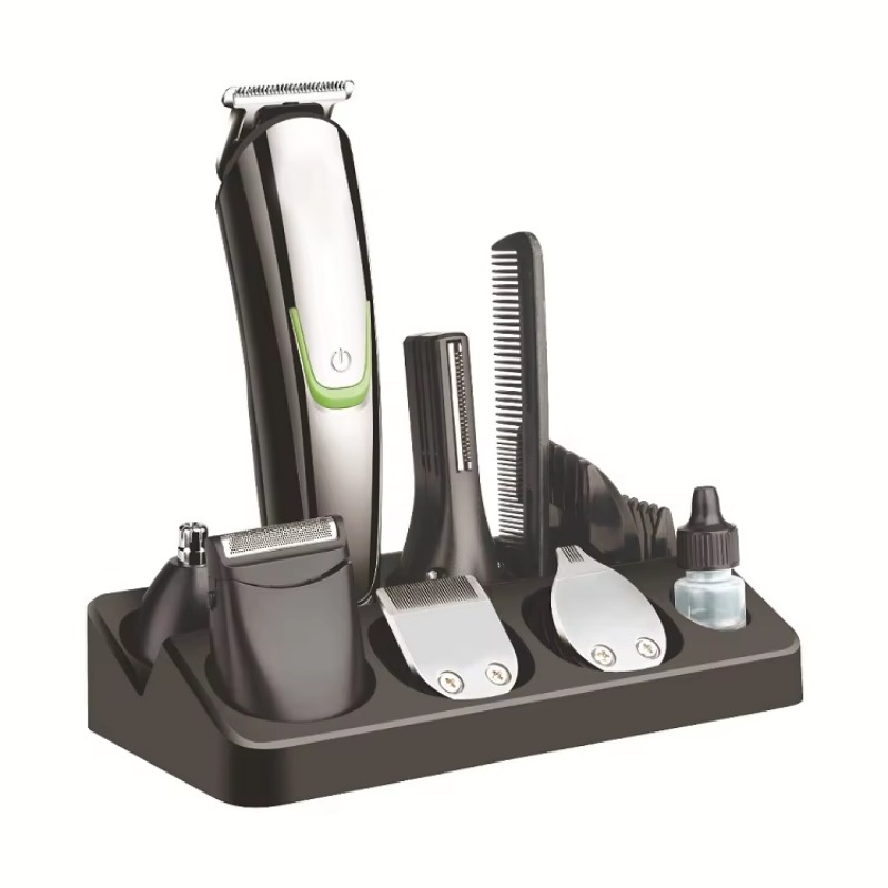 Body Trimmer - ชุดอุปกรณ์กำจัดขนไฟฟ้าสำหรับผู้ชาย 9 in 1 พร้อมเครื่องเล็มขนจมูก หู