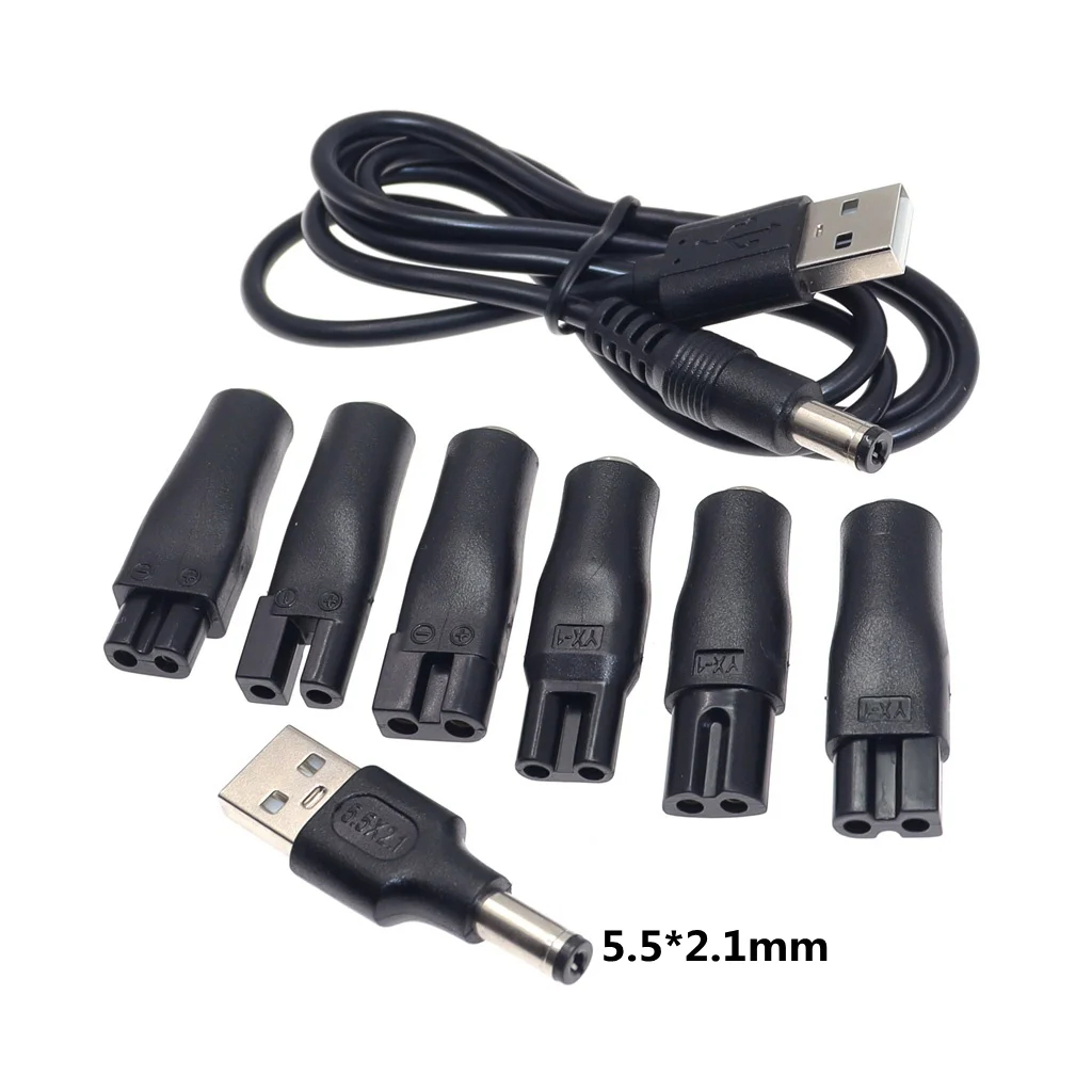 Beard Trimmer - สายชาร์จสำรอง 8 ชิ้น 5V อะแดปเตอร์ USB