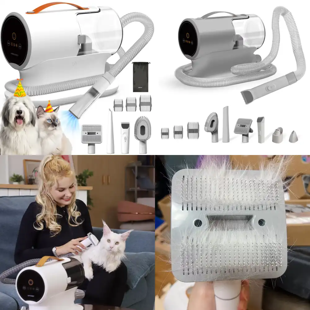 Grooming Kit - เครื่องดูดฝุ่นสำหรับสัตว์เลี้ยง AIRROBO USA สำหรับสุนัขและแมว พร้อมชุดกรูมมิ่ง 5