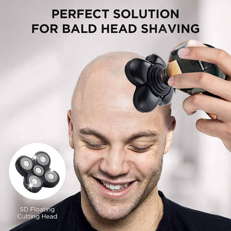 Electric Shaver Rotary - หัวโกนเปลี่ยนสำหรับเครื่องโกนหนวดไฟฟ้า 5D แบบอิสระ 5 ใบมีดลอยตัว กันน้ำ