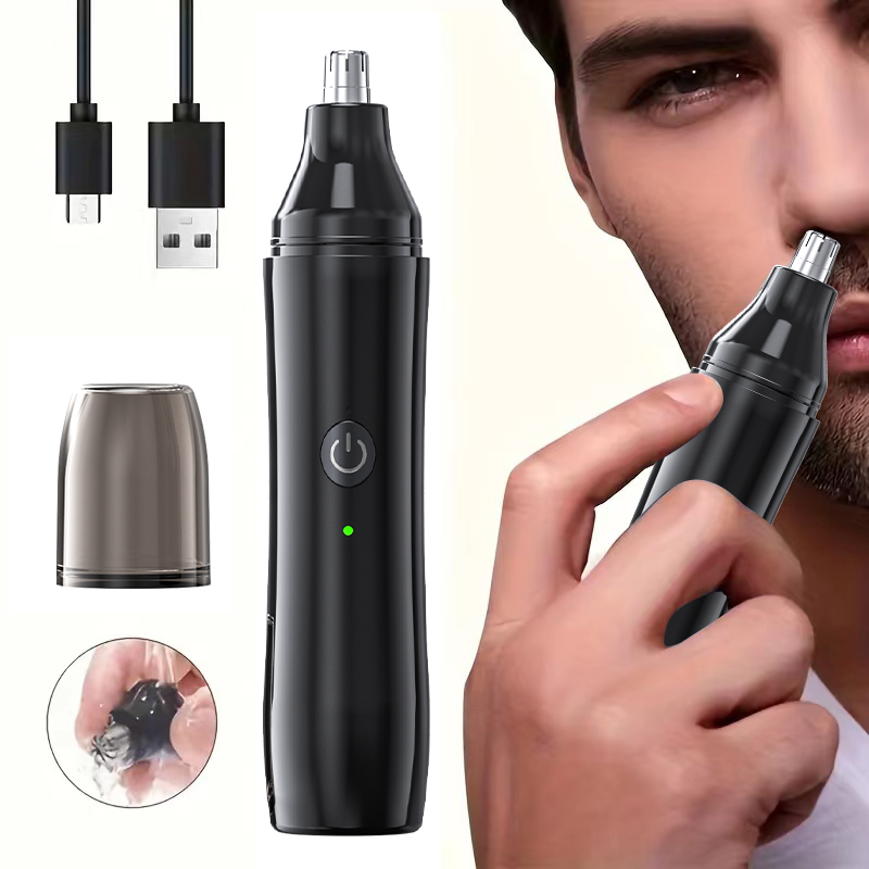 Nose Trimmer - เครื่องตัดขนจมูกแบบชาร์จไฟได้และเครื่องกำจัดขนบนใบหน้าสำหรับผู้ชาย เครื่องโกนขนจมูกเพื่อการทำความสะอาดโพรงจมูก - เครื่องมือดูแลขนแบบพกพา