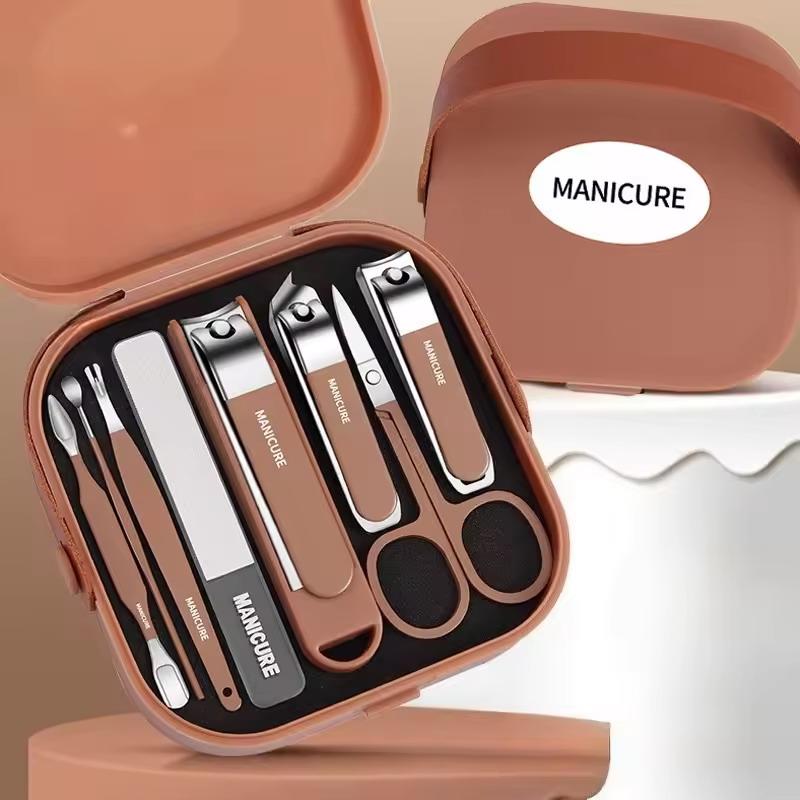 Mens Grooming Travel Kit - ชุดดูแลเล็บ ชุดทำเล็บป้องกันการกระเด็น ชุดกรรไกรตัดเล็บสแตนเลส ตะไบขัดเล็บ พร้อมกระเป๋าเดินทาง สำหรับผู้ชายและผู้หญิง