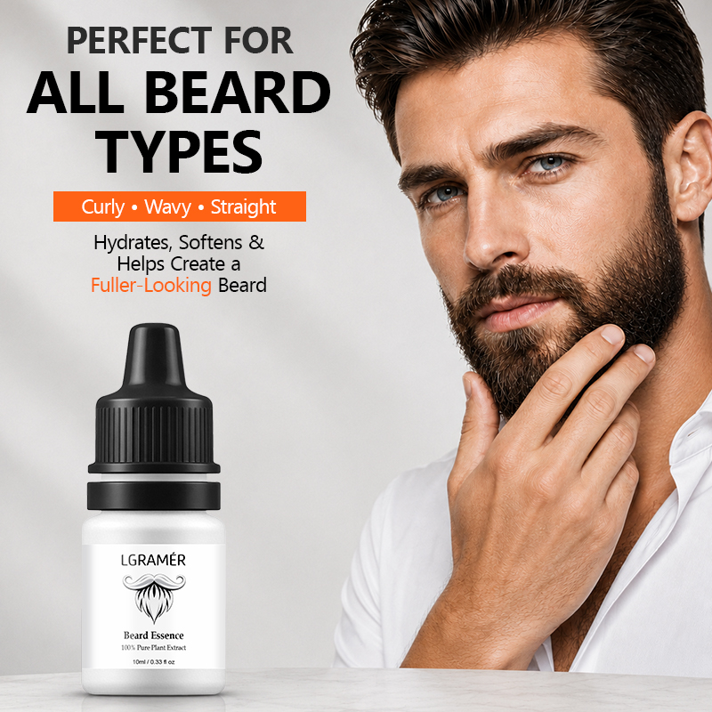 Beard Oil - เซรั่มปลูกหนวดเคราสำหรับผู้ชาย บำรุงรูขุมขนบนใบหน้า ลดการหลุดร่วงของหนวดเครา ยาวขึ้น แข็งแรงขึ้น สร้างการดูแลหนวดเคราอย่างเป็นธรรมชาติ