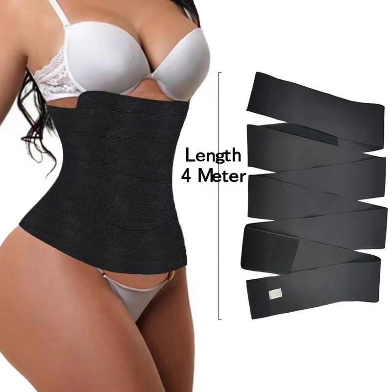 Body Trimmer - ผ้าพันเอวสำหรับผู้หญิง ช่วยกระชับสัดส่วน ลดหน้าท้อง ผ้าพันเอวสำหรับเผาผลาญไขมัน พร้อมห่วงรัด ช่วยปรับรูปร่างหน้าท้อง/ลำตัว