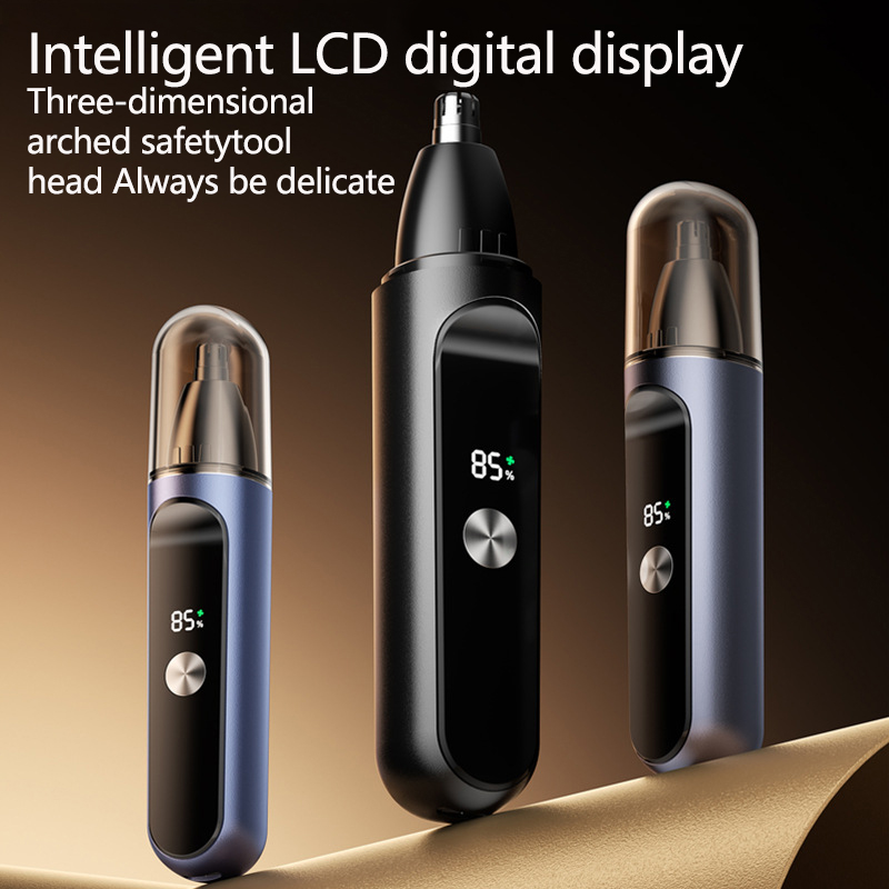Nose Trimmer - เครื่องตัดขนจมูกไฟฟ้าจอแสดงผลดิจิตอล LED อัจฉริยะพร้อมใบมีดสองคมสำหรับจมูก