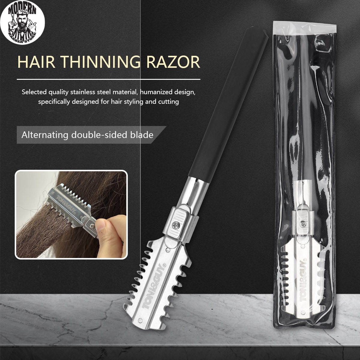 Beard Trimmer - มีดโกนสองคมสำหรับตัดผม ใบมีดโกนแบบแมนนวล อุปกรณ์ตัดผม เครื่องเล็มหนวดเครา อุปกรณ์จัดแต่งทรงผมสำหรับร้านตัดผม
