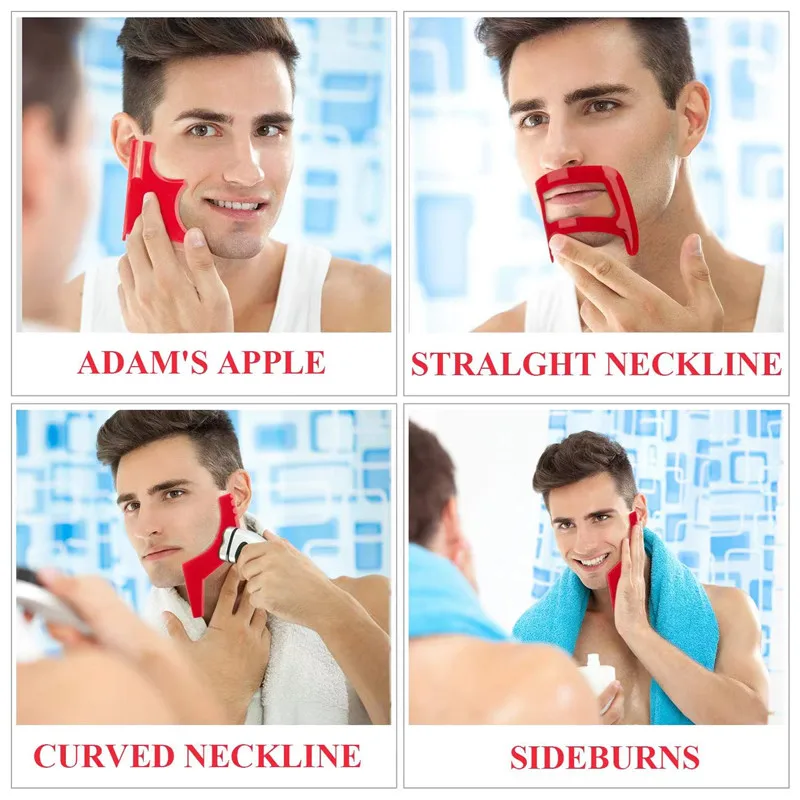 2/4Pcs Men's Beard CombsผมTrim - Beard Trimmer บทวิจารณ์และราคา