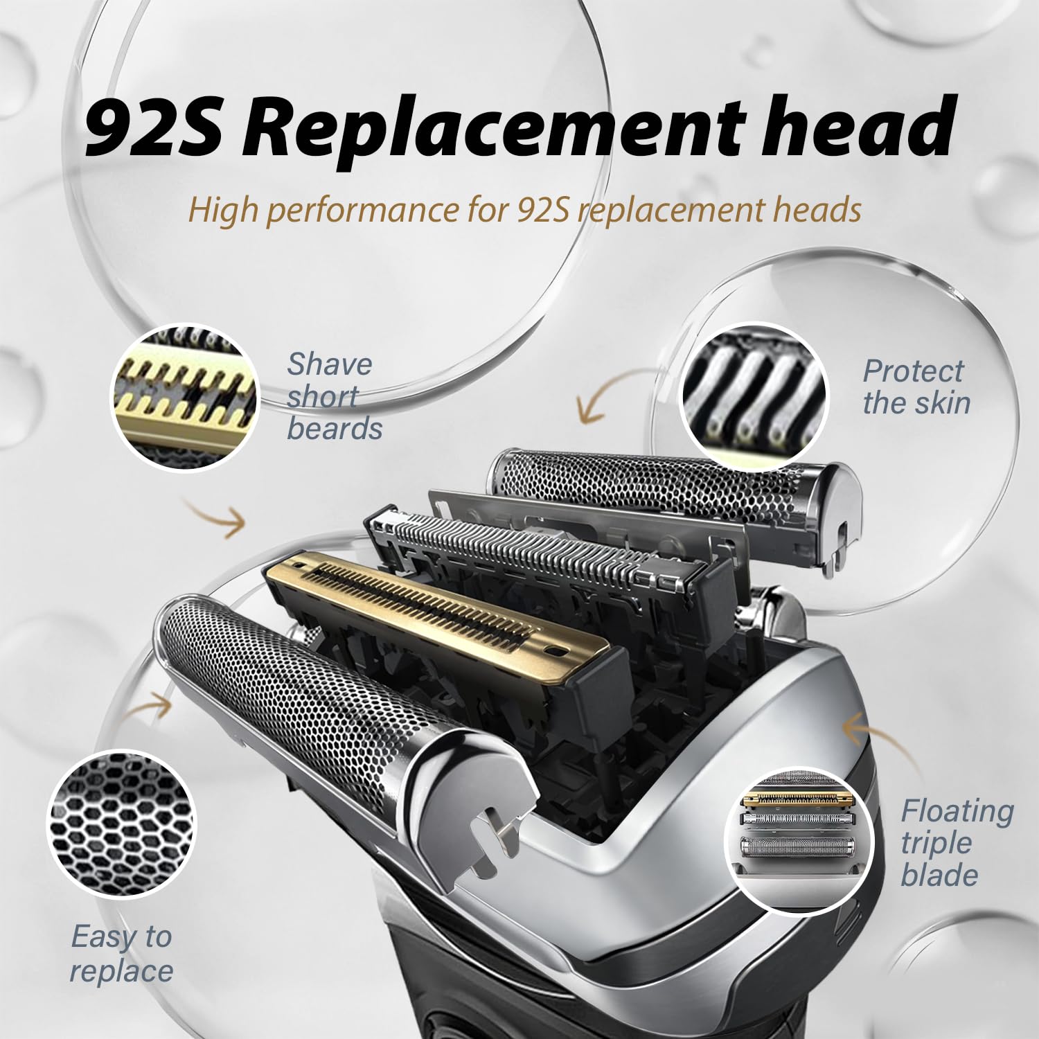 หัวฟอยล์ทดแทนรุ่นใหม่ 92S ใช้ไ - Electric Shaver Rotary บทวิจารณ์และราคา