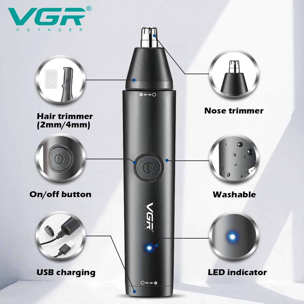 VGR ล้างทําความสะอาดได้จมูกผม  - Nose Trimmer บทวิจารณ์และราคา